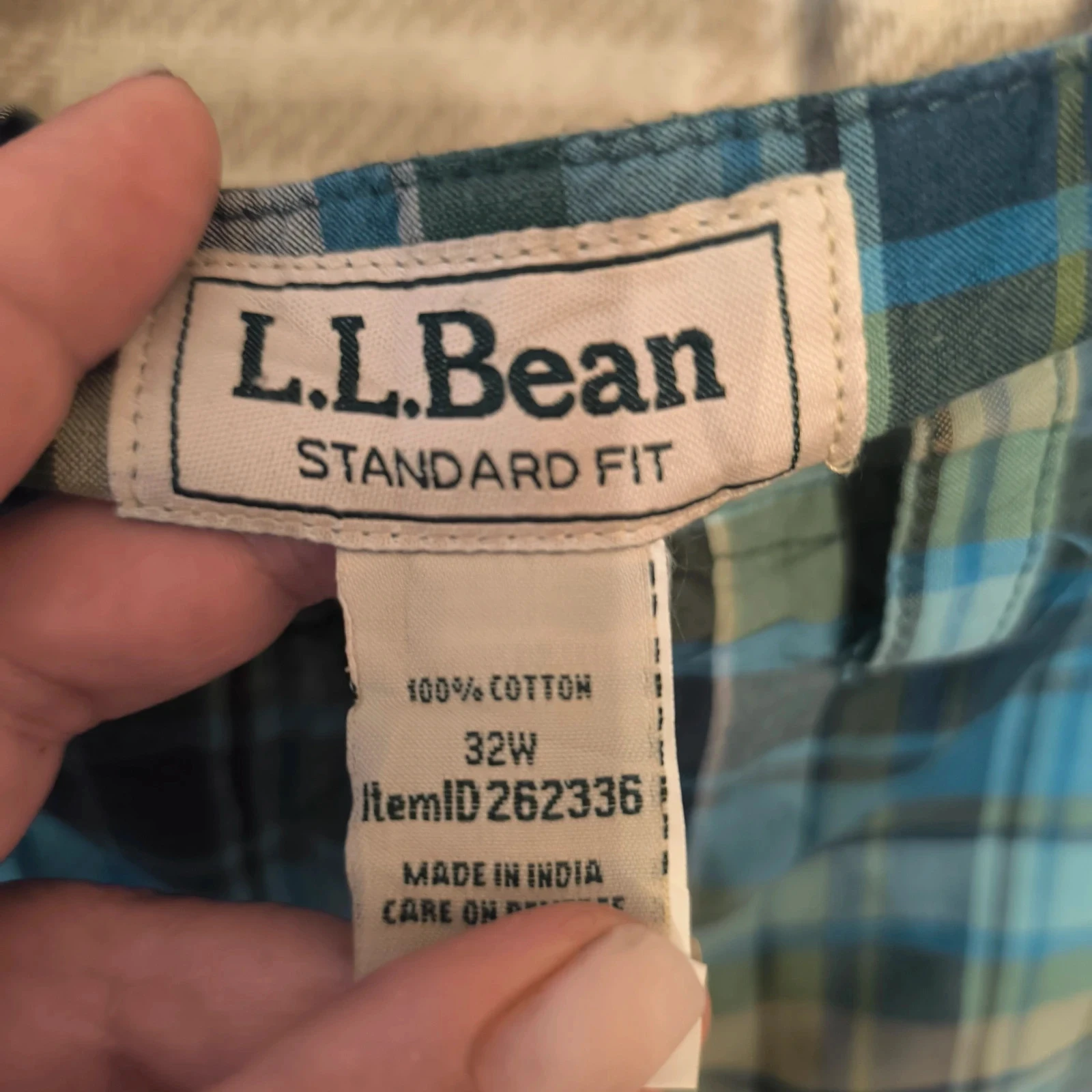 Pantalón de hombre L.L.Bean a cuadros azul/verde - Talla 32W – photo 3